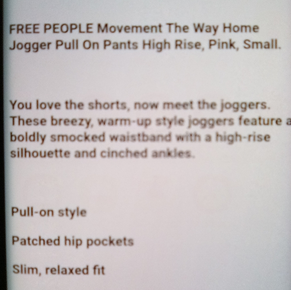 FP Movement The Way Home Pink Joggers, Pull On Pants, Small - Picture 11 of 12